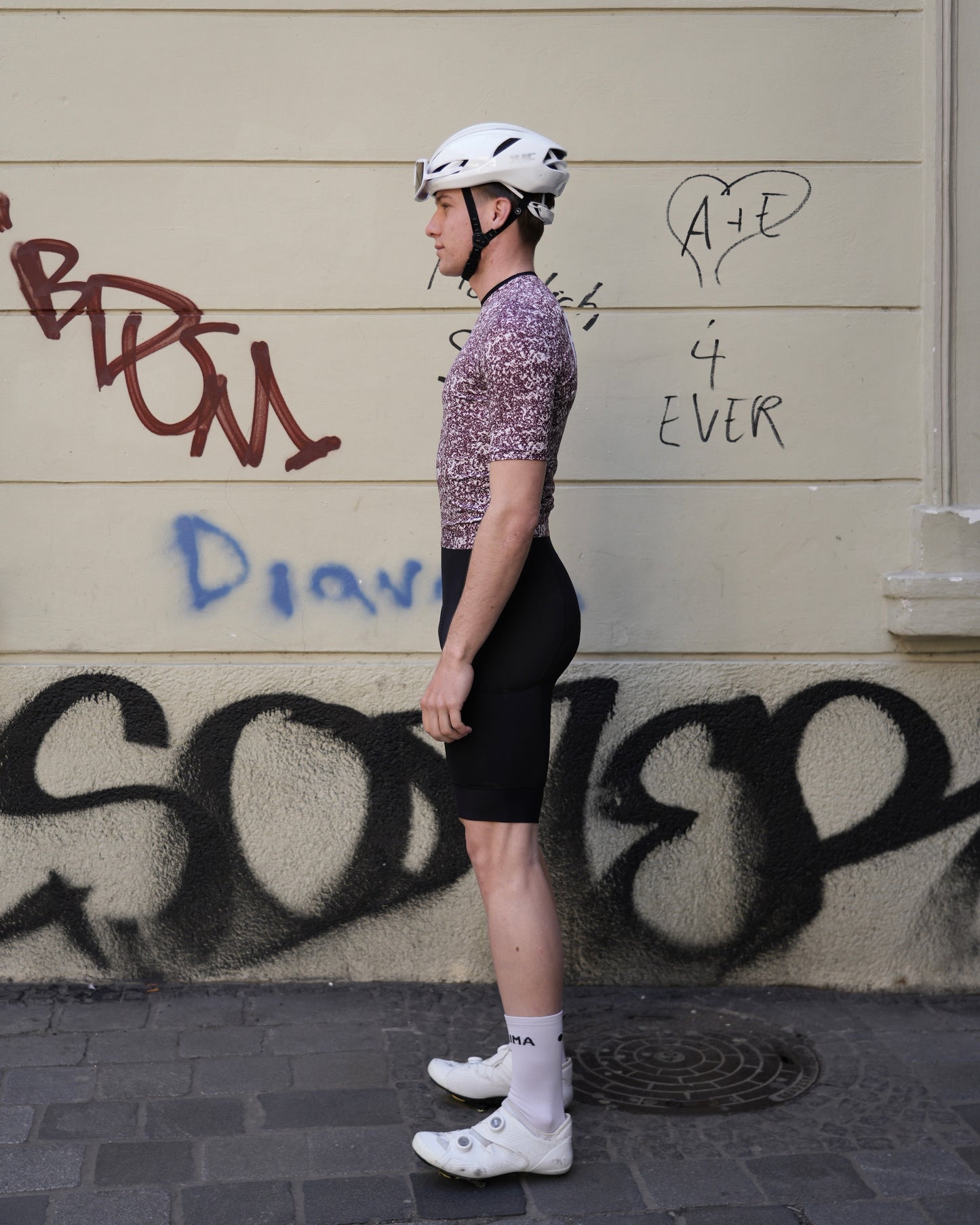 PRIMA solo no-zip jersey Marble Wine