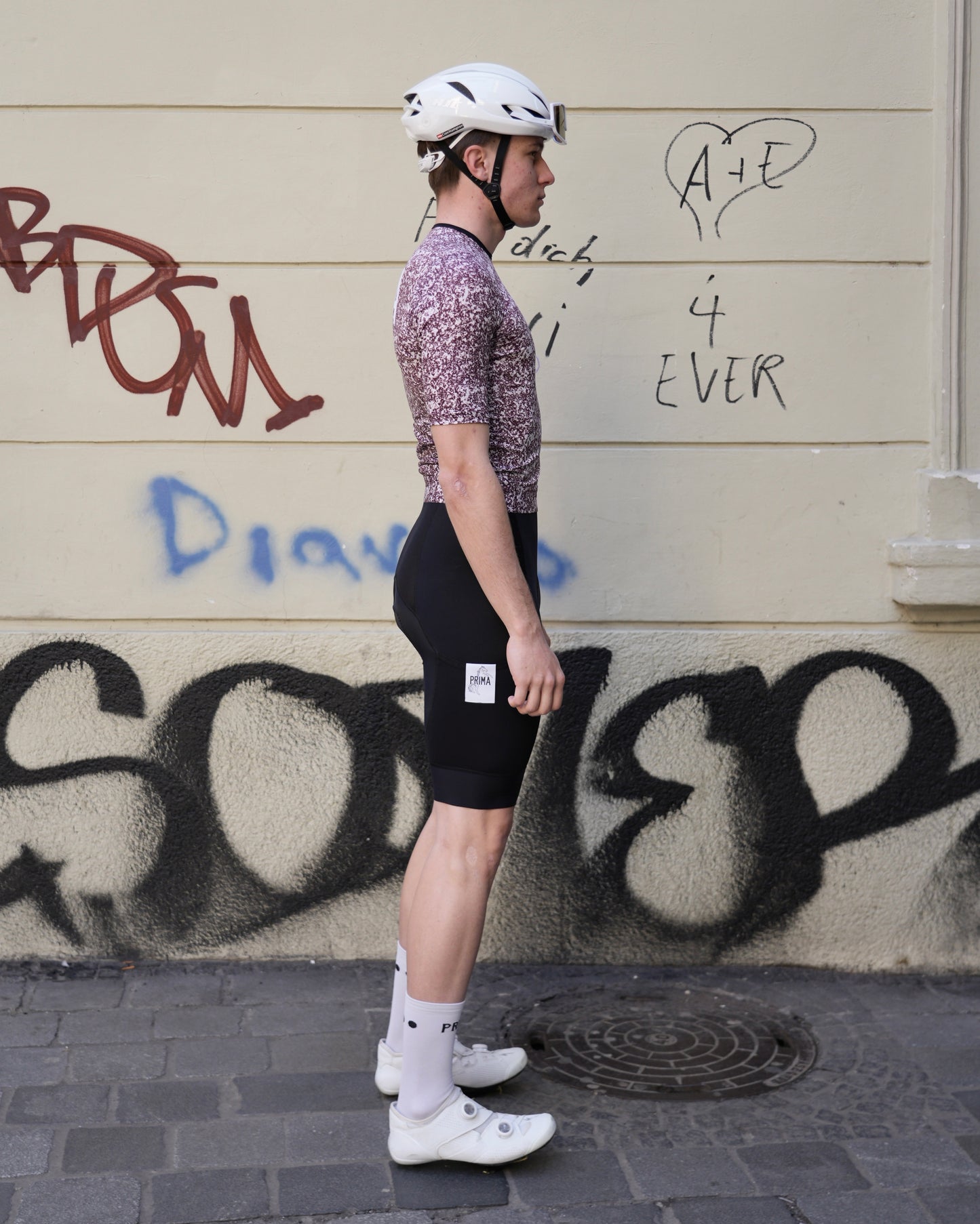 PRIMA solo no-zip jersey Marble Wine